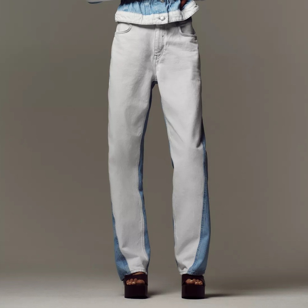 Zara Z1975 STRAIGHT LEG MID-RISE COMBINED JEANS